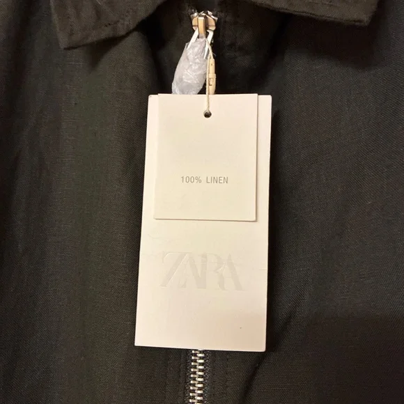 Zara men’s Zip Up Linen Jacket NWT - Picture 2 of 5